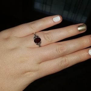 Genuine garnet ring